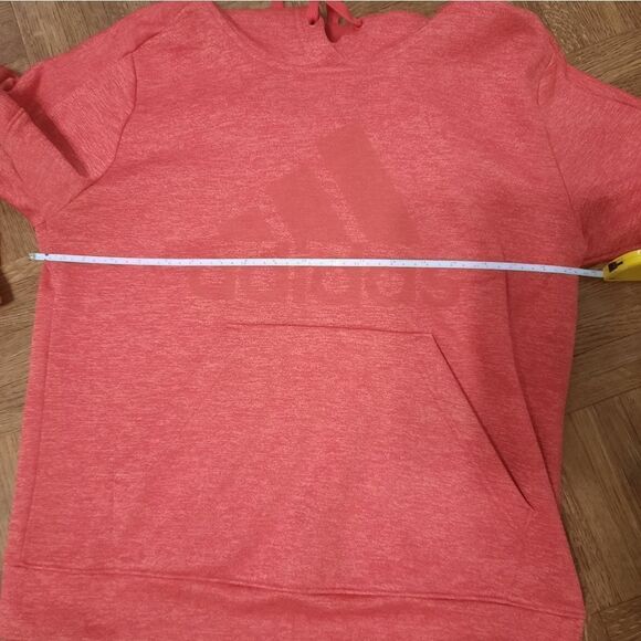 ADIDAS Red Heathered Pull Over Sweatshirt Hoodie - Picture 5 of 8